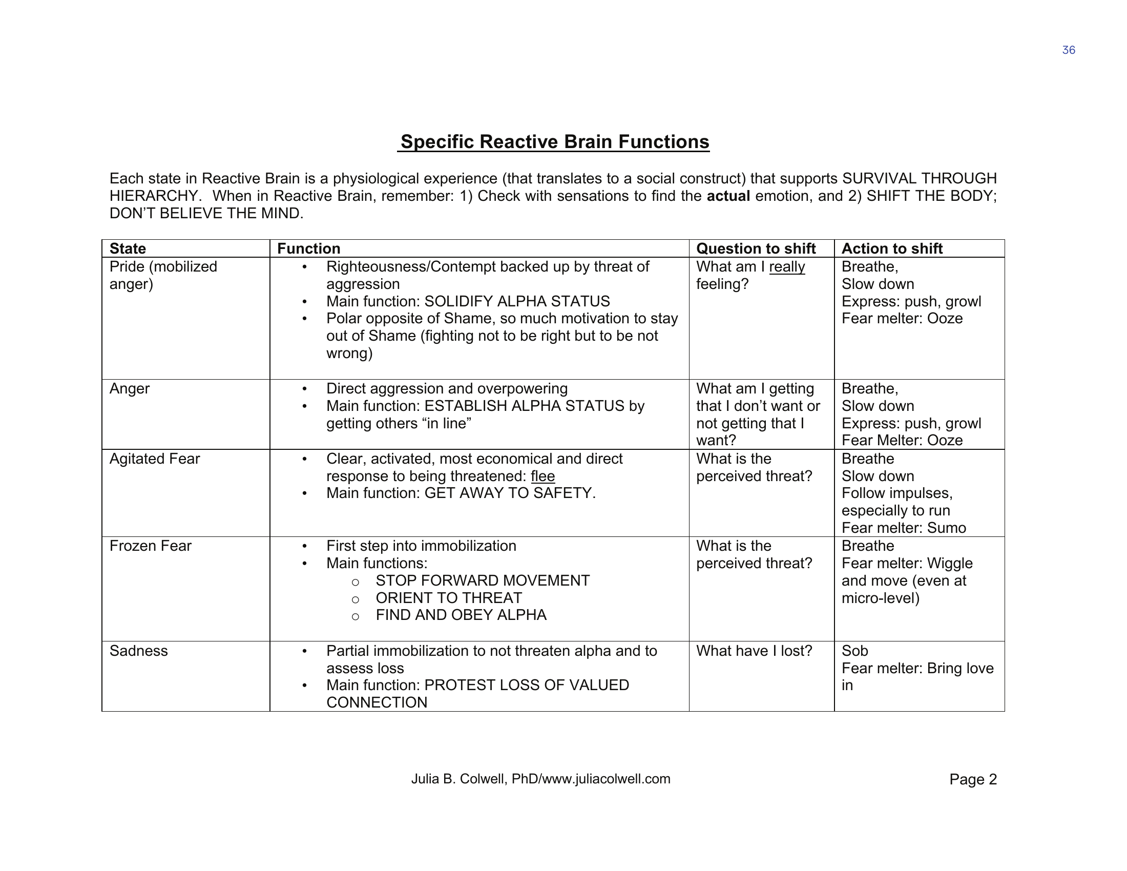 Functions of Each Level of Consciousness (2/4)