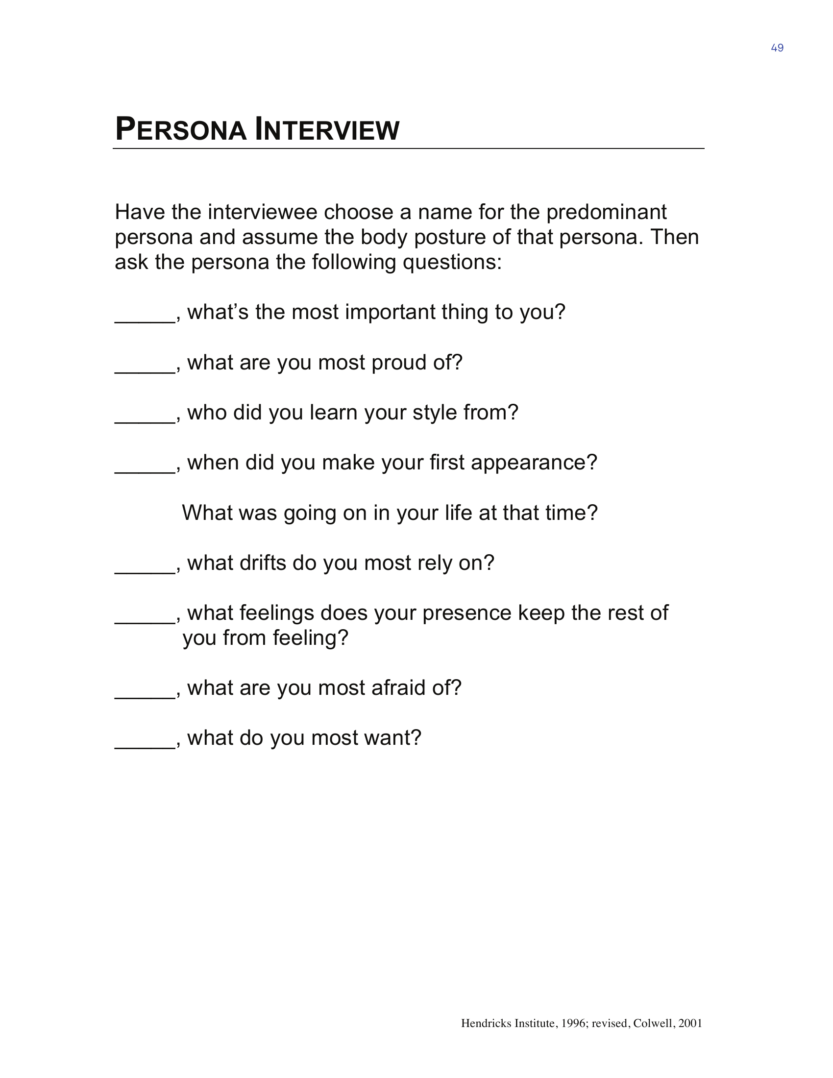 Persona Interview