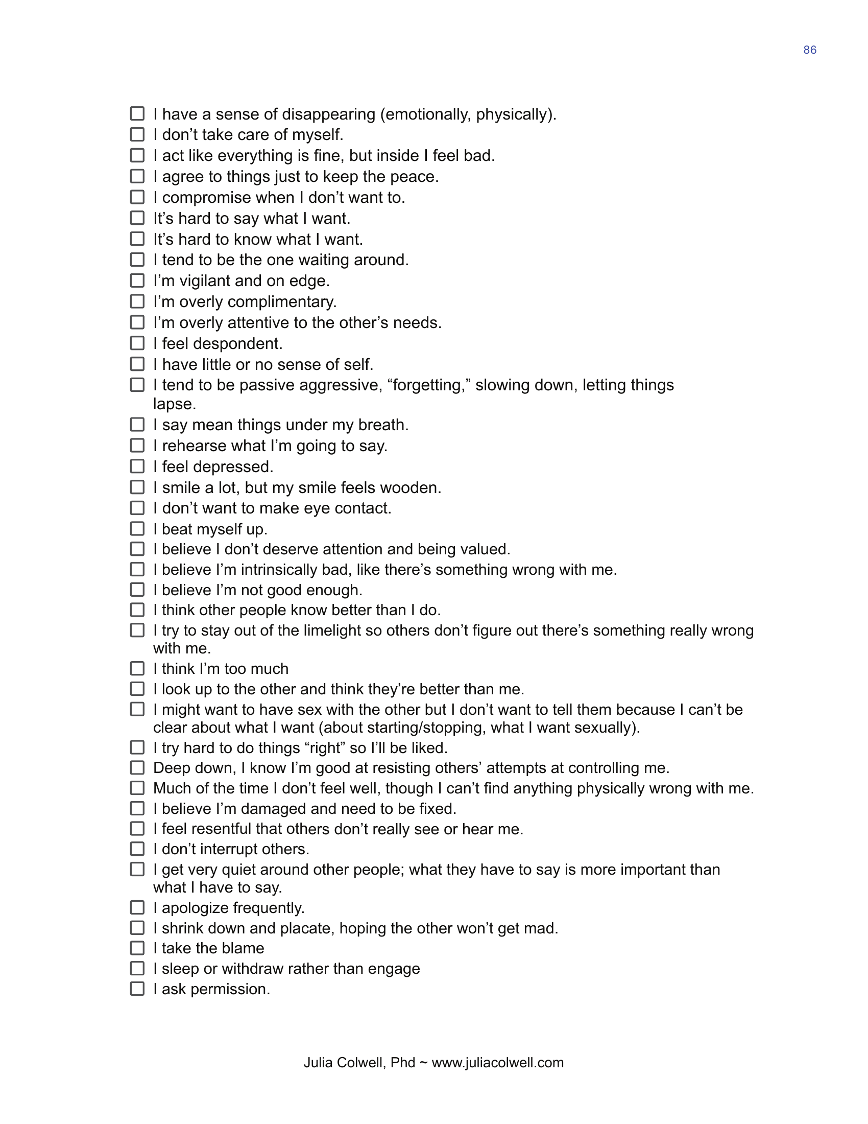 Power Over/Under/Evolutionary Power Checklist — Power Under cont'd (3/5)